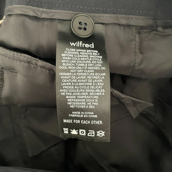 WIlfred Tie-Front High Rise Belted Flat Front Straight Leg Casual Pants Black 2 - Picture 9 of 10